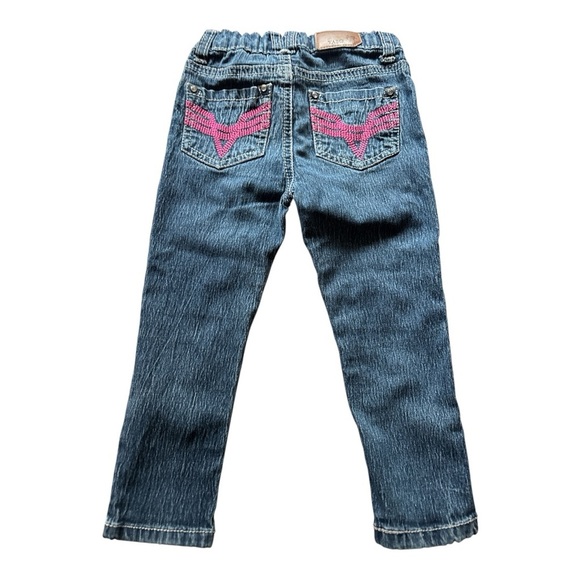 Pink and Blue Jeans with Decorative Embroidery - Picture 1 of 3